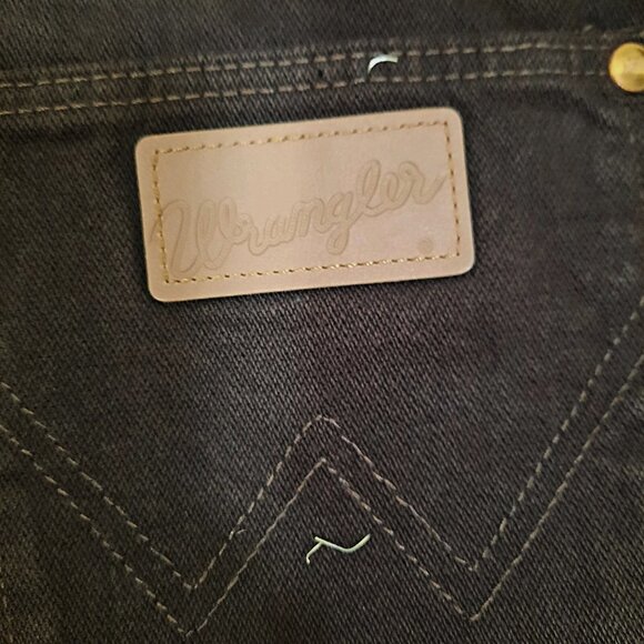 New Vintage 90s Wrangler Brown Jeans 33 x 35 High Waist Tapered Leg - Picture 3 of 8